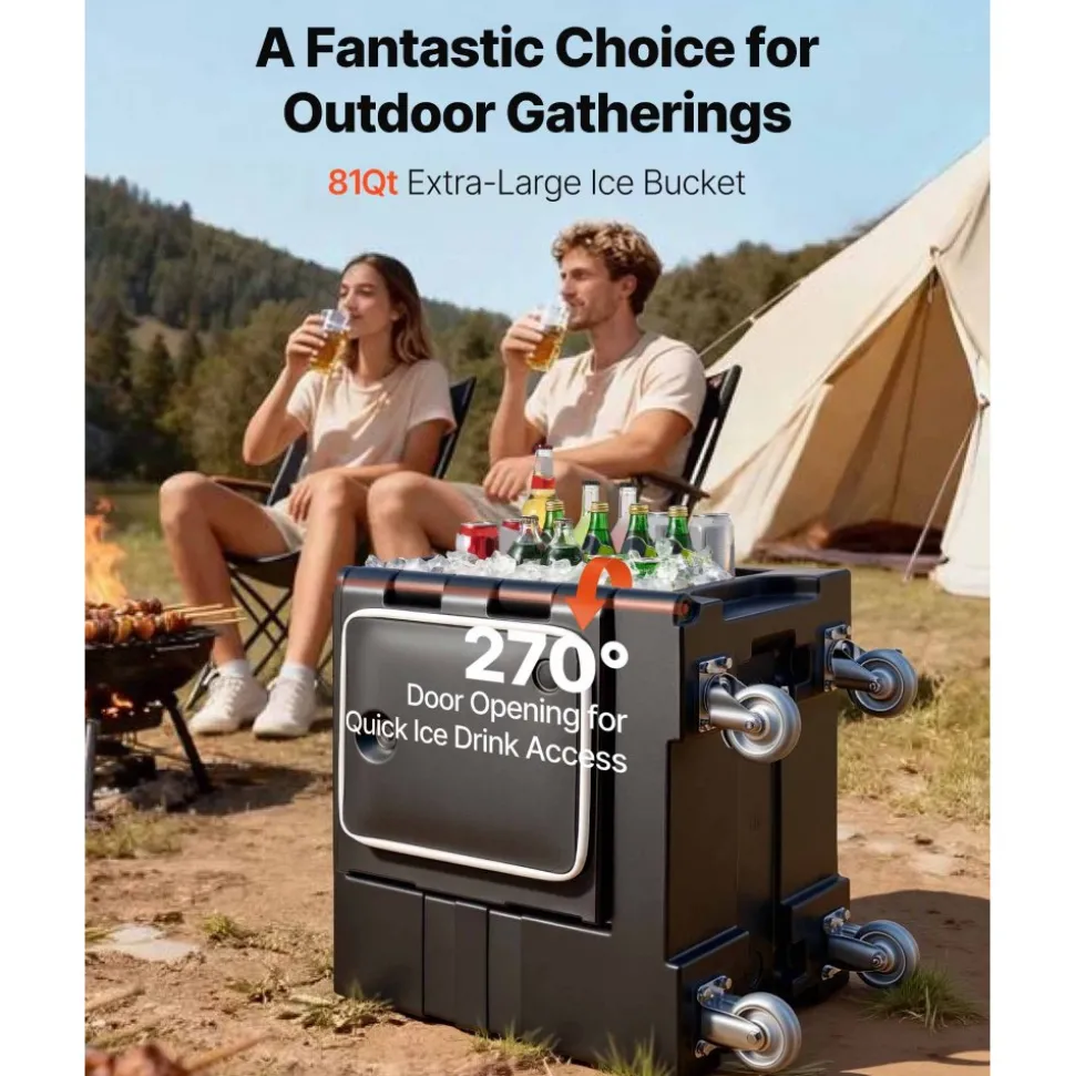 VEVOR Insulated Food Pan Carrier, 81 Qt Hot Box for Catering, Food Box Carrier with Double Buckles, Front Loading Food Warmer with Handles, Stackable End Loader with Wheels for Restaurant, Canteen