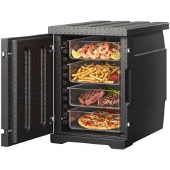 VEVOR Insulated Food Pan Carrier, 82 Qt Hot Box for Catering, LLDPE Food Box Carrier with Double Buckles, Front Loading Food Warmer for Restaurant, Canteen, etc.