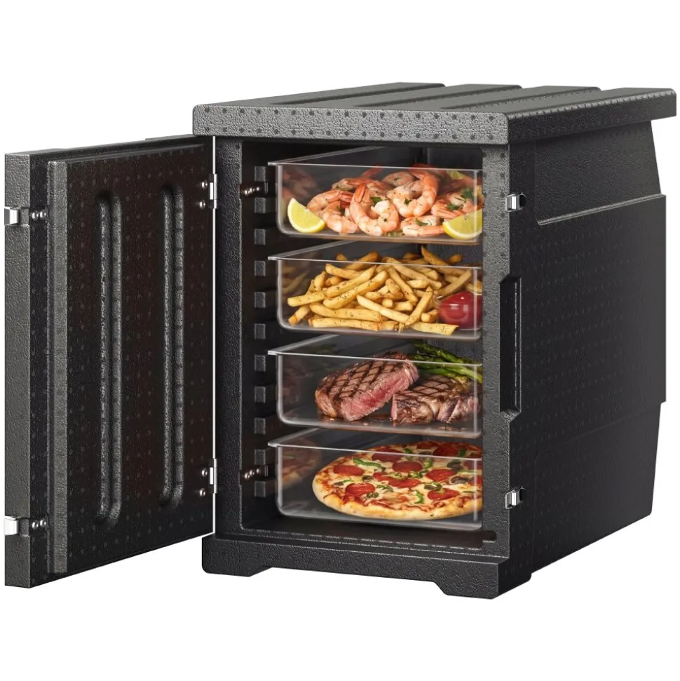 VEVOR Insulated Food Pan Carrier, 82 Qt Hot Box for Catering, LLDPE Food Box Carrier with Double Buckles, Front Loading Food Warmer for Restaurant, Canteen, etc.