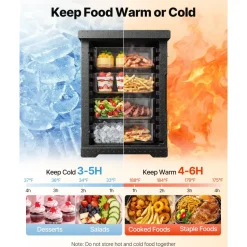 VEVOR Insulated Food Pan Carrier, 82 Qt Hot Box for Catering, LLDPE Food Box Carrier with Double Buckles, Front Loading Food Warmer for Restaurant, Canteen, etc.