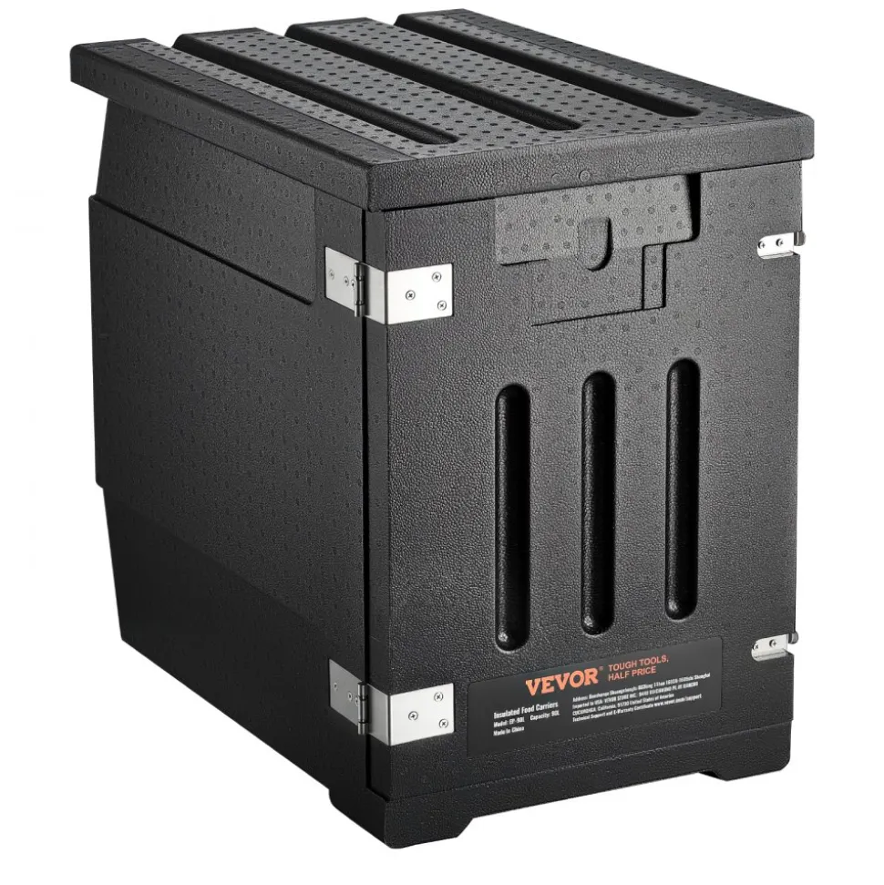 VEVOR Insulated Food Pan Carrier, 82 Qt Hot Box for Catering, LLDPE Food Box Carrier with Double Buckles, Front Loading Food Warmer for Restaurant, Canteen, etc.