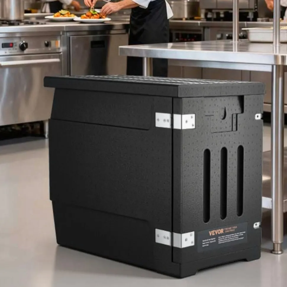 VEVOR Insulated Food Pan Carrier, 82 Qt Hot Box for Catering, LLDPE Food Box Carrier with Double Buckles, Front Loading Food Warmer for Restaurant, Canteen, etc.