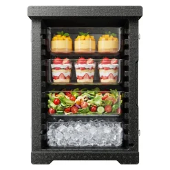 VEVOR Insulated Food Pan Carrier, 82 Qt Hot Box for Catering, LLDPE Food Box Carrier with Double Buckles, Front Loading Food Warmer for Restaurant, Canteen, etc.