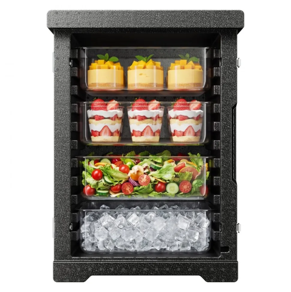 VEVOR Insulated Food Pan Carrier, 82 Qt Hot Box for Catering, LLDPE Food Box Carrier with Double Buckles, Front Loading Food Warmer for Restaurant, Canteen, etc.