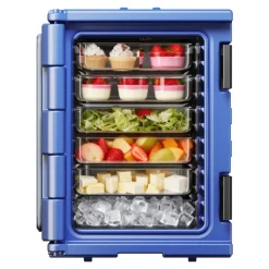 VEVOR Insulated Food Pan Carrier, 95 Qt Hot Box for Catering, Food Box Carrier with Double Buckles, Front Loading Food Warmer with Handles, Stackable End Loader for Restaurant, Canteen