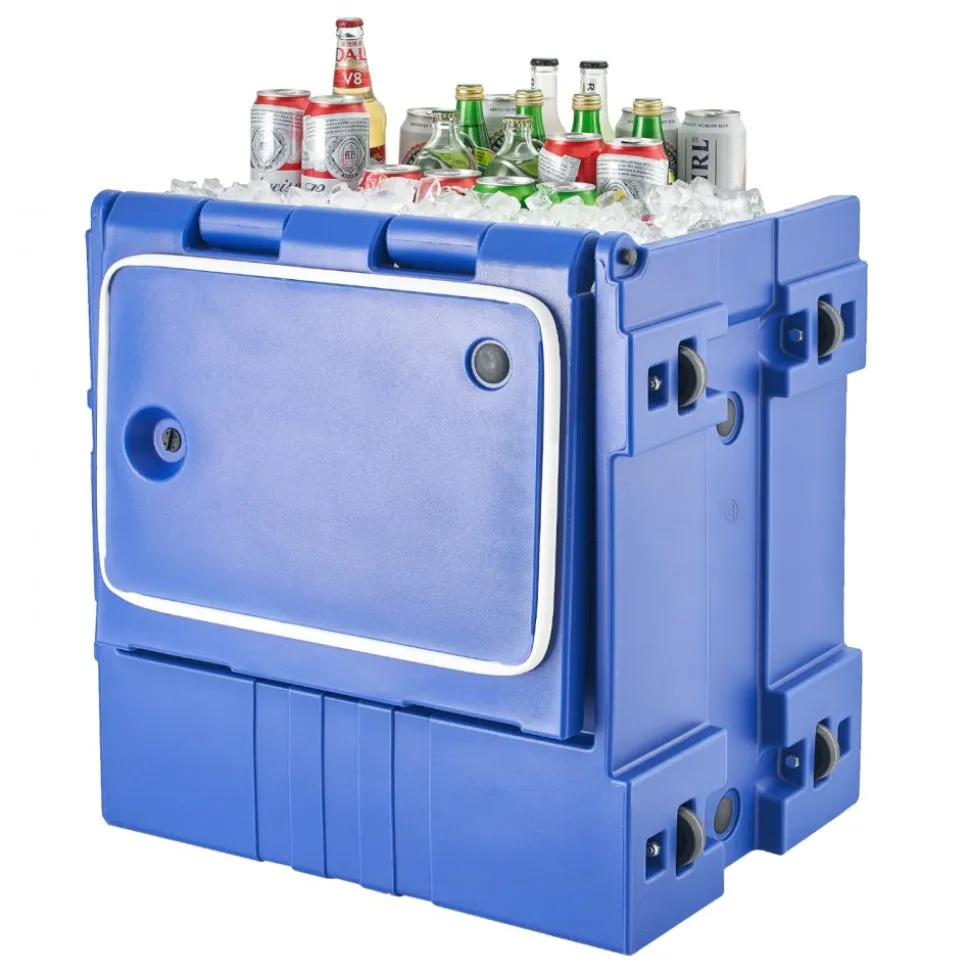 VEVOR Insulated Food Pan Carrier, 95 Qt Hot Box for Catering, Food Box Carrier with Double Buckles, Front Loading Food Warmer with Handles, Stackable End Loader for Restaurant, Canteen