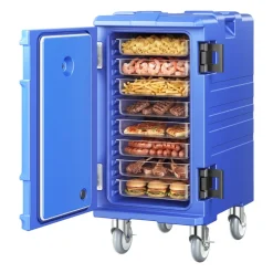 VEVOR Insulated Food Pan Carrier, 95 Qt Hot Box for Catering, Food Box Carrier with Buckle, Front Loading Food Warmer with Handles, End Loader with Wheels for Restaurant, Canteen
