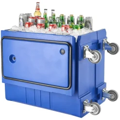 VEVOR Insulated Food Pan Carrier, 95 Qt Hot Box for Catering, Food Box Carrier with Buckle, Front Loading Food Warmer with Handles, End Loader with Wheels for Restaurant, Canteen
