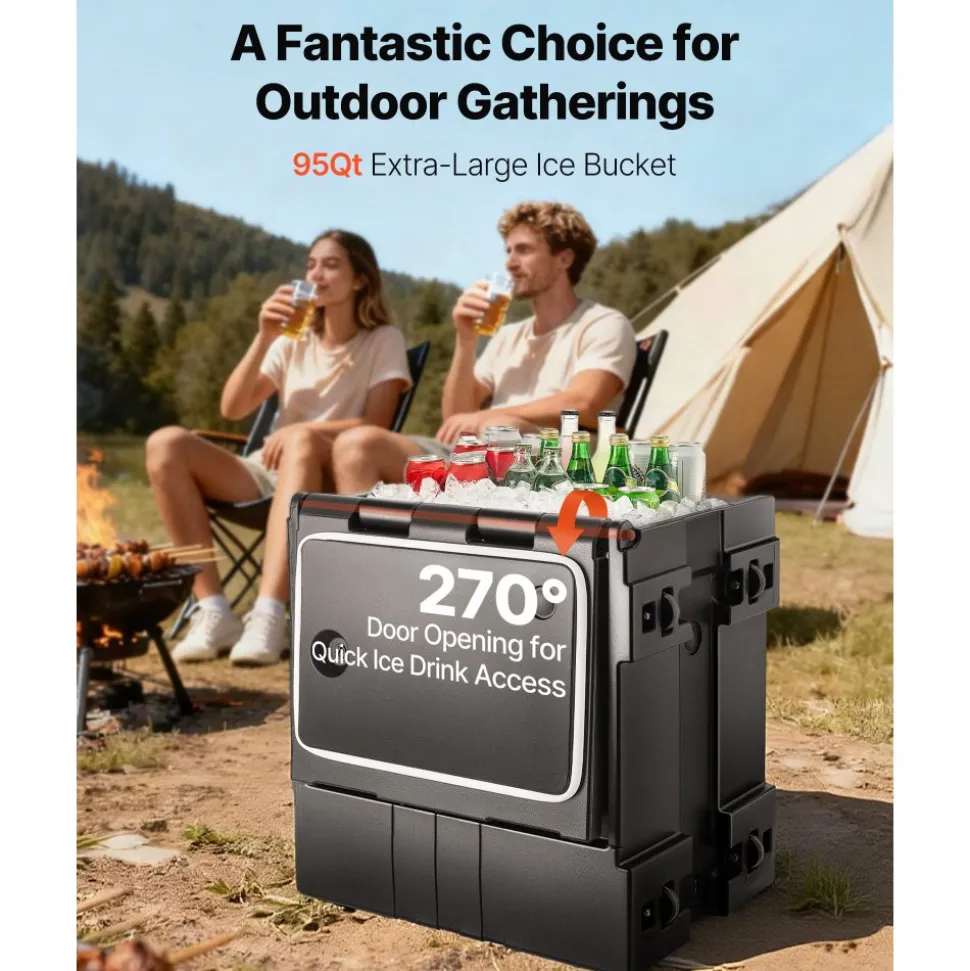 VEVOR Insulated Food Pan Carrier, 82 Qt Hot Box for Catering, LLDPE Food Box Carrier with Double Buckles, Front Loading Food Warmer with Handles, Stackable End Loader for Restaurant, Canteen, etc. Bla