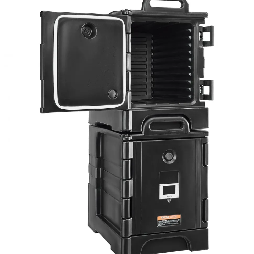 VEVOR Insulated Food Pan Carrier, 82 Qt Hot Box for Catering, LLDPE Food Box Carrier with One-Piece Buckle, Front Loading Food Warmer with Handles, End Loader with Wheels for Restaurant, Canteen, etc.