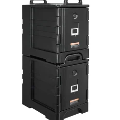 VEVOR Insulated Food Pan Carrier, 82 Qt Hot Box for Catering, LLDPE Food Box Carrier with One-Piece Buckle, Front Loading Food Warmer with Handles, End Loader with Wheels for Restaurant, Canteen, etc.