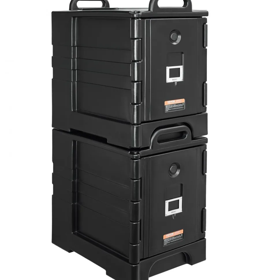 VEVOR Insulated Food Pan Carrier, 82 Qt Hot Box for Catering, LLDPE Food Box Carrier with One-Piece Buckle, Front Loading Food Warmer with Handles, End Loader with Wheels for Restaurant, Canteen, etc.