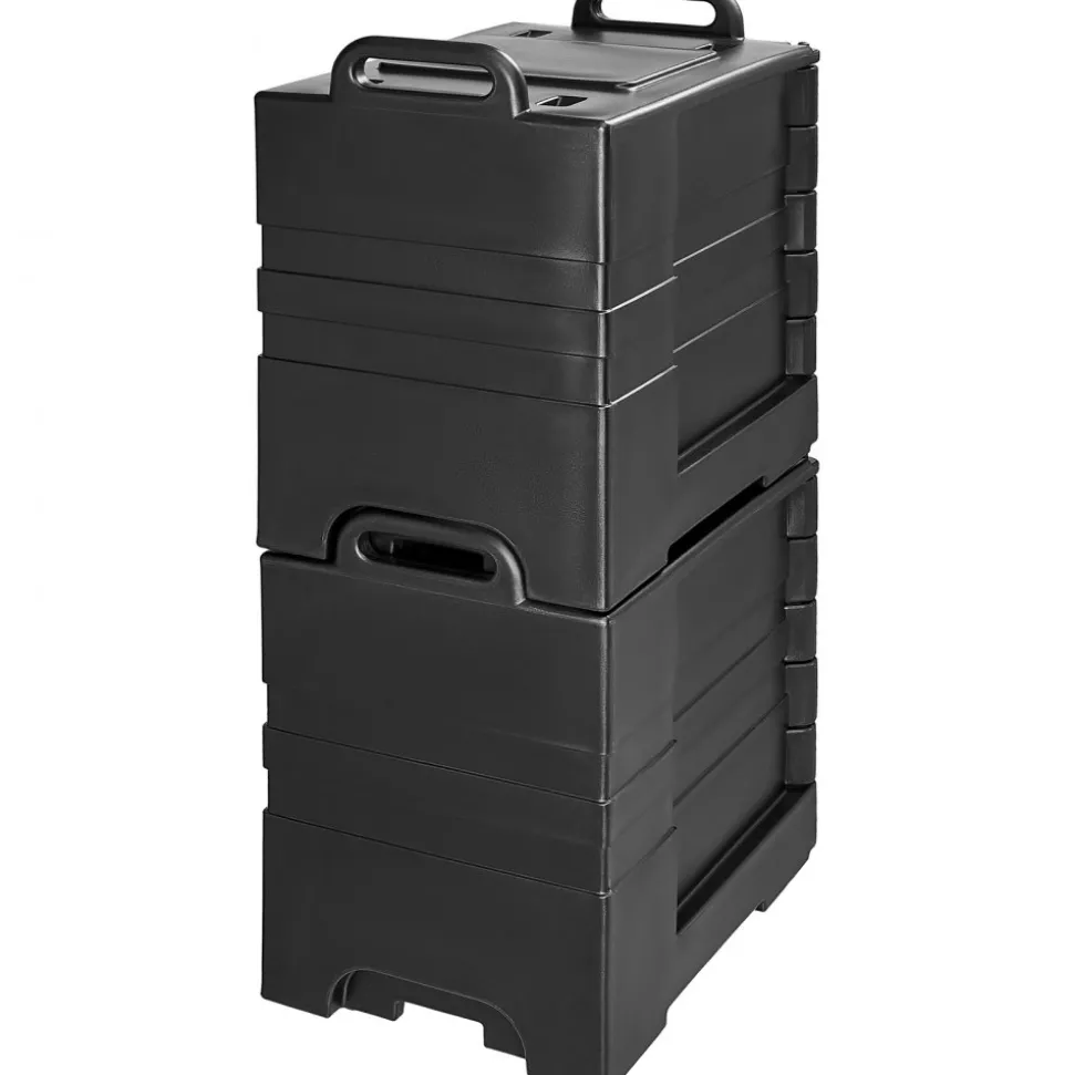 VEVOR Insulated Food Pan Carrier, 82 Qt Hot Box for Catering, LLDPE Food Box Carrier with One-Piece Buckle, Front Loading Food Warmer with Handles, End Loader with Wheels for Restaurant, Canteen, etc.