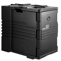 VEVOR Insulated Food Pan Carrier, 95 Qt Non-Electrical Food Warmer, with Wheel & 304 Stainless Steel Latch, LLDPE Stackable Hot Box, for Various Pan Sizes(NOT Included), Fit Catering BBQ Event(Black)