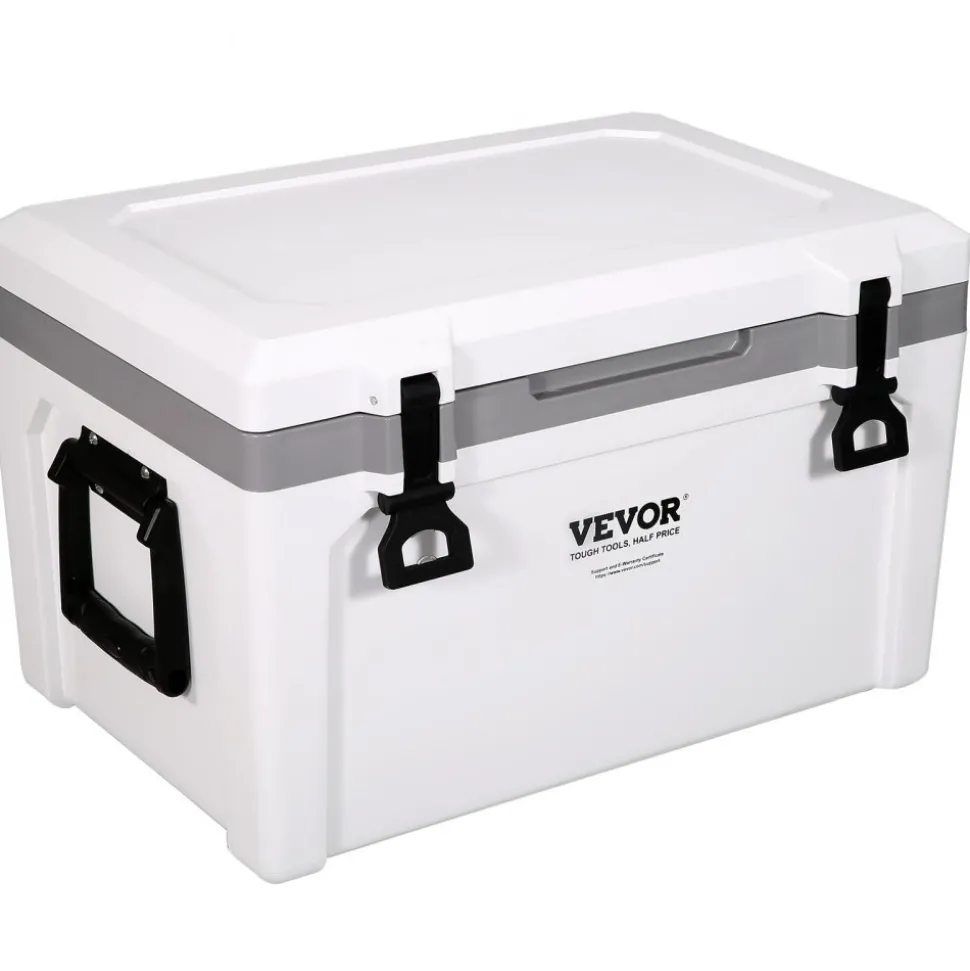 VEVOR Insulated Portable Cooler, 52 qt, Holds 50 Cans, Ice Retention Hard Cooler with Heavy Duty Handle, Ice Chest Lunch Box for Camping, Beach, Picnic, Travel, Outdoor, Keeps Ice for up to 6 Days