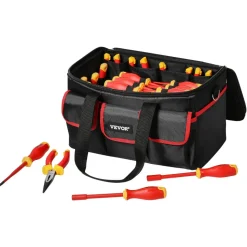 VEVOR Insulated Screwdriver Set, 50-Piece Professional Electrical Screwdriver Set, 1000V Insulated Electrician Tool, with Magnetic Tips, T-Handle Hex Wrench, Screwdriver, Single-Pole Voltage Tester