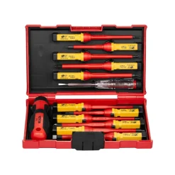 VEVOR Insulated Screwdriver Set, 13-Piece Professional Electrical Screwdriver Set, 1000V Insulated Electrician Tool Set, with Magnetic Phillips Slotted Pozi Torx Tips, Screwdrivers, for Electricians