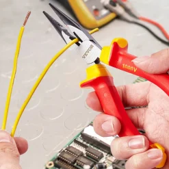 VEVOR Insulated Screwdriver Set, 12-Piece Professional Electrical Screwdriver Set, 1000V Insulated Electrician Tool Set, with Magnetic Phillips Slotted Tips, Insulated Pliers, and Diagonal Pliers
