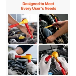 VEVOR Insulated Socket Set, 16-Piece Insulated Wrench Tool Set, 1000V Insulated Socket Tool, with Insulated Sockets, Insulated T-Handle Wrench, Drive Rachet, Extensions, for Electricians Home Repair
