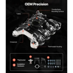 VEVOR Intake Manifold, with Gasket, Engine Intake Manifold Assembly Compatible with 2007-2008 Ford F-150 / E-150 / E-250, Automotive Engine Replacement Kit Replace 615-375, 7L3Z-9424-B, 7L3Z-9424-F