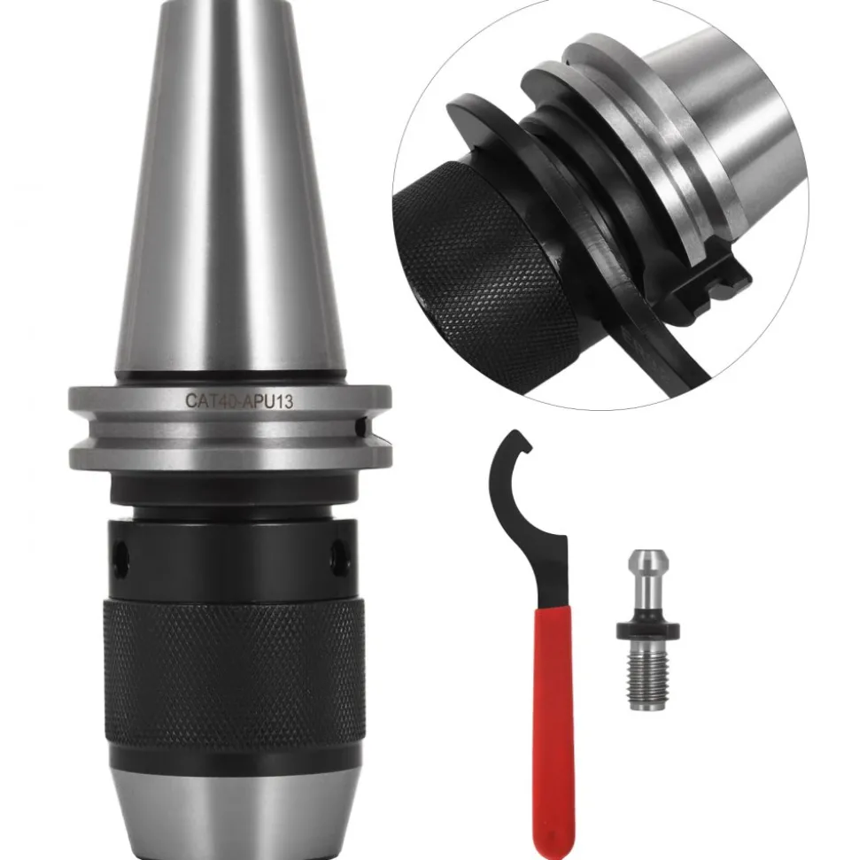VEVOR Integrated CAT40 Collet Chuck Keyless Drill Chuck 1/2 inch for CAT40 CNC Engraving Machine & Milling Lathe Tool (CAT40)