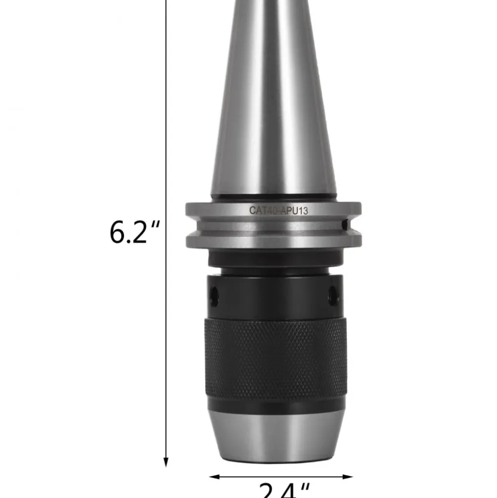 VEVOR Integrated CAT40 Collet Chuck Keyless Drill Chuck 1/2 inch for CAT40 CNC Engraving Machine & Milling Lathe Tool (CAT40)