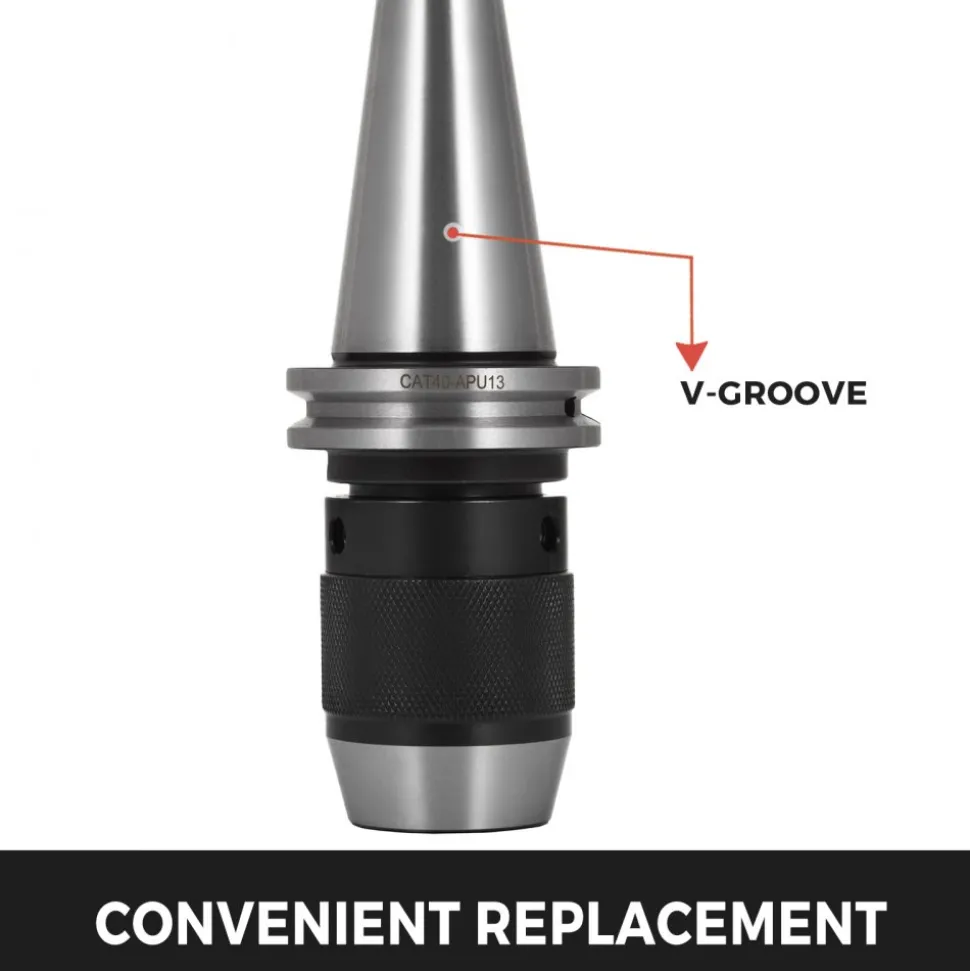 VEVOR Integrated CAT40 Collet Chuck Keyless Drill Chuck 1/2 inch for CAT40 CNC Engraving Machine & Milling Lathe Tool (CAT40)