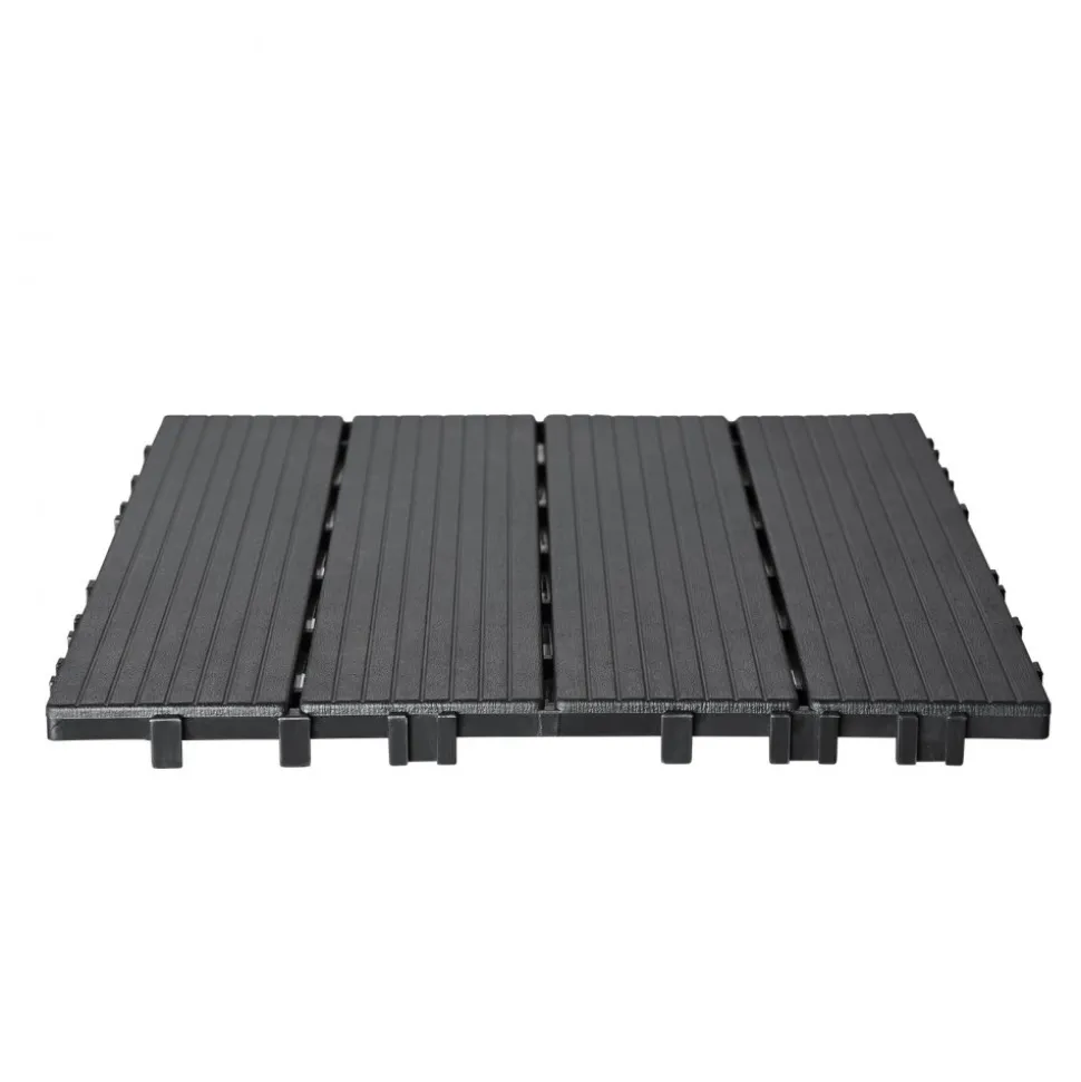 VEVOR Interlocking Deck Tiles, 54 Pack,12"x12" 54 sq. ft Plastic Waterproof Outdoor Flooring All Weather Use, Patio Floor Decking Covering Tiles for Porch Poolside Balcony Backyard, Dark Grey