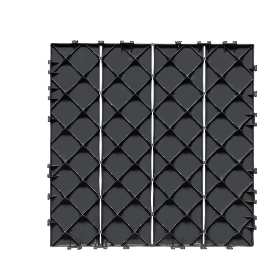 VEVOR Interlocking Deck Tiles, 54 Pack,12"x12" 54 sq. ft Plastic Waterproof Outdoor Flooring All Weather Use, Patio Floor Decking Covering Tiles for Porch Poolside Balcony Backyard, Dark Grey