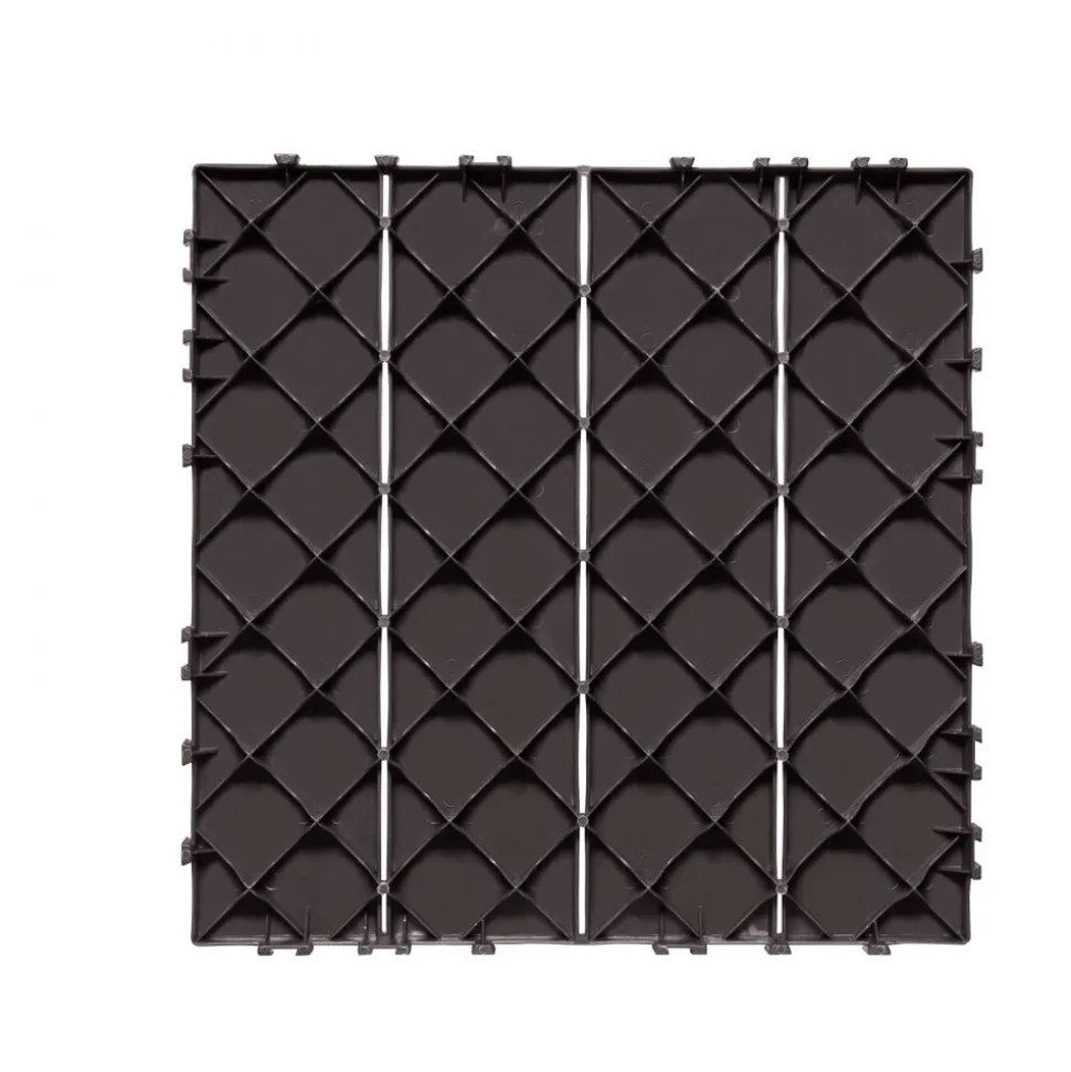 VEVOR Interlocking Deck Tiles Plastic Wood, 10 Pack,12"x12" 10 sq. ft Waterproof Outdoor Flooring All Weather Use, Patio Floor Decking Covering Tiles for Porch Poolside Balcony Backyard, Dark Brown