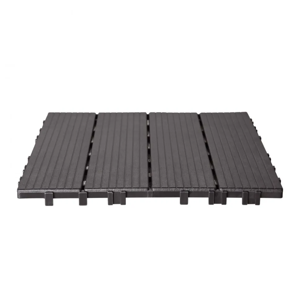 VEVOR Interlocking Deck Tiles, 54 Pack,12"x12" 54 sq. ft Plastic Waterproof Outdoor Flooring All Weather Use, Patio Floor Decking Covering Tiles for Porch Poolside Balcony Backyard, Dark Brown