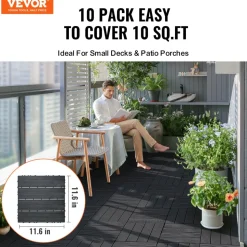 VEVOR Interlocking Deck Tiles, 10 Pack,12