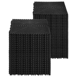 VEVOR Interlocking Drainage Mat, 12” x 12” Modular Interlocking Cushion, 50 Pcs Splicing Drainage Mats, Non-Slip Black PP Drainage Floor Tile and Shower Mat, for Garage, Garden, Kitchen & Outdoor