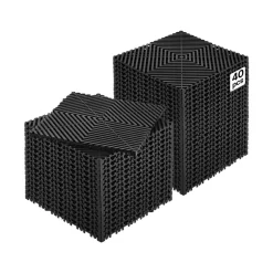VEVOR Interlocking Drainage Mat, 12” x 12” Modular Interlocking Cushion, 40 Pcs Splicing Drainage Mats, Non-Slip Black PP Drainage Floor Tile and Shower Mat, for Garage, Garden, Kitchen & Outdoor