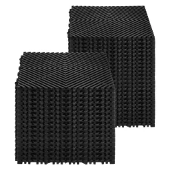 VEVOR Interlocking Drainage Mat, 50 Pcs Modular Interlocking Cushion, 12” x 12” Splicing Drainage Mats, Non-Slip Green PP Drainage Floor Tile and Shower Mat, for Garage, Garden, Kitchen & Outdoor