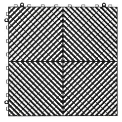VEVOR Interlocking Drainage Mat, 12” x 12” Modular Interlocking Cushion, 12 Pcs Splicing Drainage Mats, Non-Slip Gray PP Drainage Floor Tile and Shower Mat, for Garage, Garden, Kitchen & Outdoor