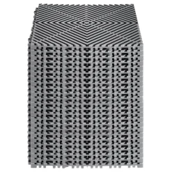 VEVOR Interlocking Drainage Mat, 12” x 12” Modular Interlocking Cushion, 24 Pcs Splicing Drainage Mats, Non-Slip Gray PP Drainage Floor Tile and Shower Mat, for Garage, Garden, Kitchen & Outdoor