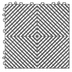 VEVOR Interlocking Drainage Mat, 12” x 12” Modular Interlocking Cushion, 40 Pcs Splicing Drainage Mats, Non-Slip Gray PP Drainage Floor Tile and Shower Mat, for Garage, Garden, Kitchen & Outdoor
