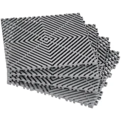 VEVOR Interlocking Drainage Mat, 12” x 12” Modular Interlocking Cushion, 40 Pcs Splicing Drainage Mats, Non-Slip Gray PP Drainage Floor Tile and Shower Mat, for Garage, Garden, Kitchen & Outdoor