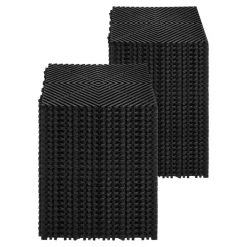 VEVOR Interlocking Drainage Mat, 12” x 12” Modular Interlocking Cushion, 24 Pcs Splicing Drainage Mats, Non-Slip Black PP Drainage Floor Tile and Shower Mat, for Garage, Garden, Kitchen & Outdoor