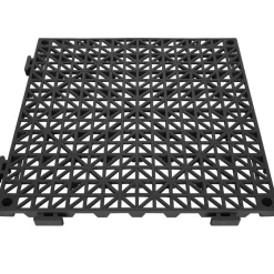 VEVOR Interlocking Tile 50PCS Black, Drainage Tiles 12" x 12" Splicing, Soft PVC Interlocking Drainage Floor Tiles, Non-Slip Drainage Holes for Restroom, Bathroom, Kitchen, Pool, Wet Areas
