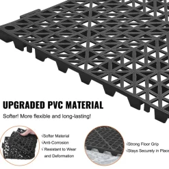 VEVOR Interlocking Tile 55PCS Black, Drainage Tiles 12