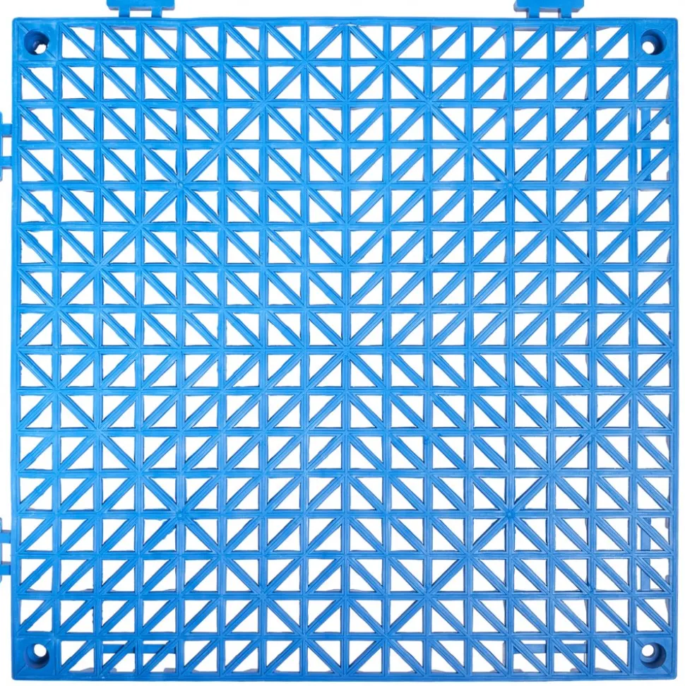 VEVOR Interlocking Tile 55PCS Blue, Drainage Tiles 12" x 12" Splicing, Soft PVC Interlocking Drainage Floor Tiles, Non-Slip Drainage Holes for Restroom, Bathroom, Kitchen, Pool, Wet Areas, Blue