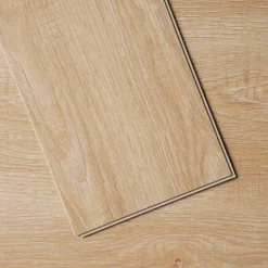 VEVOR Interlocking Vinyl Floor Tiles 48 x 7.3 inch, 10 Tiles 5.5mm Thick Snap Together, Natural Wood Grain DIY Flooring for Kitchen, Dining Room, Bedrooms & Bathrooms, Easy for Home Decor