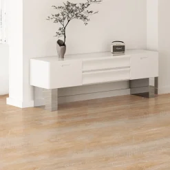 VEVOR Interlocking Vinyl Floor Tiles 48 x 7.3 inch, 10 Tiles 5.5mm Thick Snap Together, Natural Wood Grain DIY Flooring for Kitchen, Dining Room, Bedrooms & Bathrooms, Easy for Home Decor