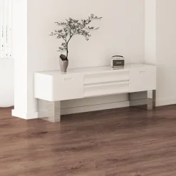 VEVOR Interlocking Vinyl Floor Tiles 48 x 7.3 inch, 10 Tiles 5.5mm Thick Snap Together, Deep Brown Wood Grain DIY Flooring for Kitchen, Dining Room, Bedrooms & Bathrooms, Easy for Home Decor