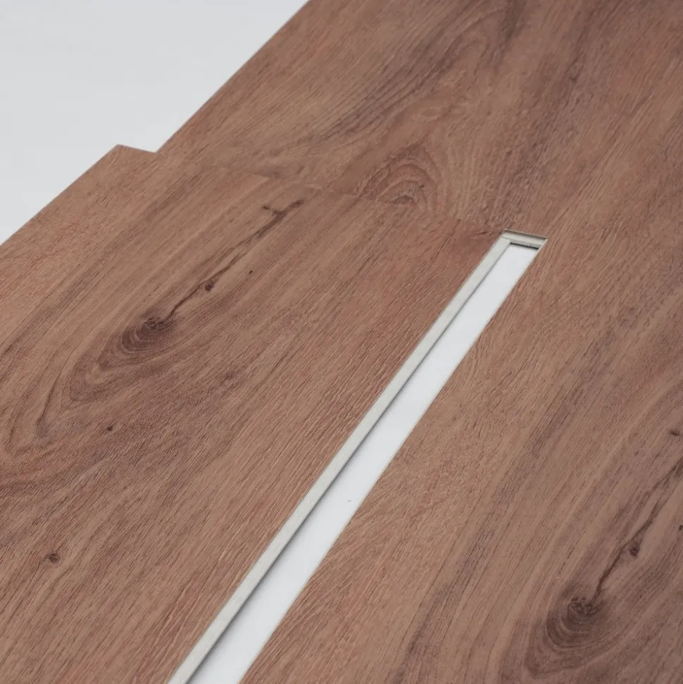 VEVOR Interlocking Vinyl Floor Tiles 48 x 7.3 inch, 10 Tiles 5.5mm Thick Snap Together, Deep Brown Wood Grain DIY Flooring for Kitchen, Dining Room, Bedrooms & Bathrooms, Easy for Home Decor