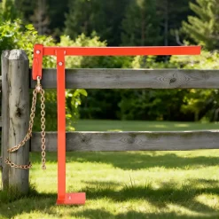 VEVOR 32 in T Post Puller, Heavy Duty Fence Post Puller with 43 in Lifting Chain, Rust-Resistant Steel, Labor-Saving T-Post Remover Tool for Round Fence Posts, Sign Posts & Tree Stumps