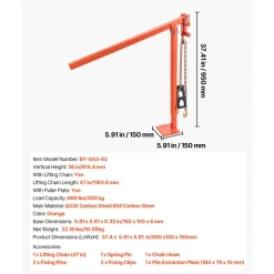 VEVOR 36 in T Post Puller, Heavy Duty Fence Post Pullers with Puller Plate & 47 in Lifting Chain, Labor-Saving T-Post Remover Tool for Round Fence Posts, Sign Posts & Tree Stumps