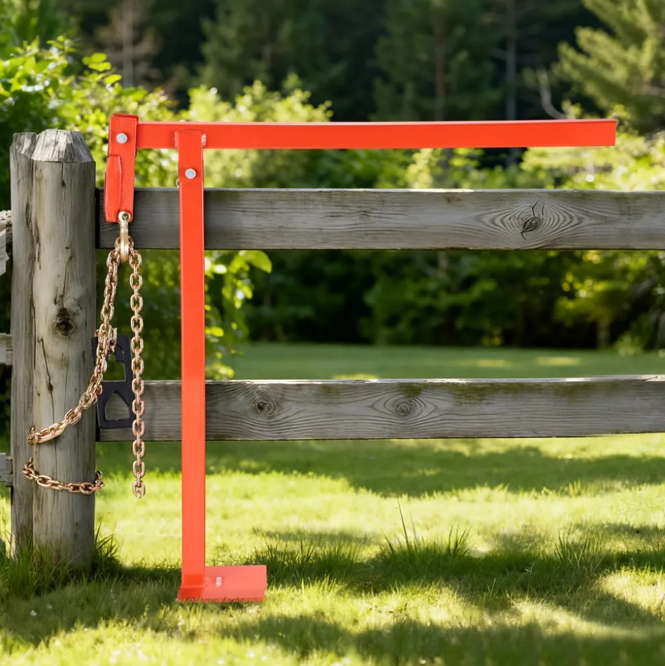 VEVOR 36 in T Post Puller, Heavy Duty Fence Post Pullers with Puller Plate & 47 in Lifting Chain, Labor-Saving T-Post Remover Tool for Round Fence Posts, Sign Posts & Tree Stumps